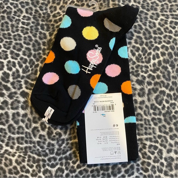 Happy Sock Big Dot Black Multicolor Socks NWT Polka Dot - Picture 6 of 10